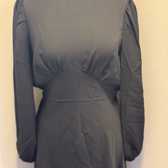 Express Black Fit Flare Puff Sleeve Dress A Line Mini Size S M L NEW $78 - Picture 3 of 16